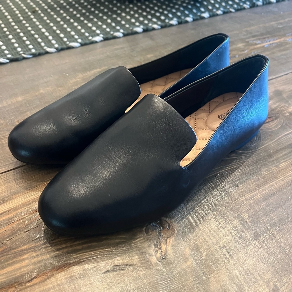 Birdies Black Leather Flats Size 7.5